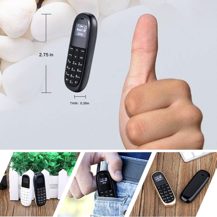 AIEK KK1 Mini Mobile Phone, English Keyboard, Hands Free Bluetooth Dialer Headphone, MTK6261DA, Anti - Lost, Single SIM, Network: 2G(Black) - Mega Discount Store LebanonLebanon