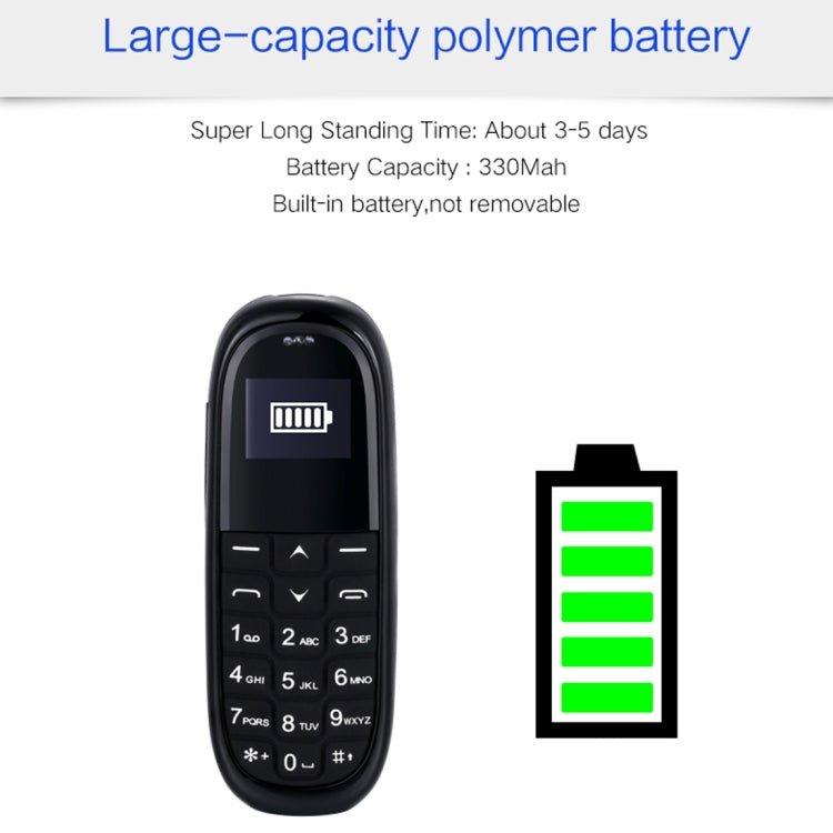 AIEK KK1 Mini Mobile Phone, English Keyboard, Hands Free Bluetooth Dialer Headphone, MTK6261DA, Anti - Lost, Single SIM, Network: 2G(Black) - Mega Discount Store LebanonLebanon