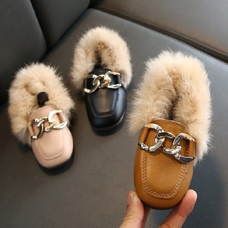 Autumn And Winter Plush Shoes Peas Shoes For Children, Size: 23 Yards 14.5cm(Pink) - Mega Discount Store LebanonLebanon