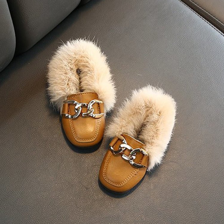 Autumn And Winter Plush Shoes Peas Shoes For Children, Size: 24 Yards 15cm(Yellow) - Mega Discount Store LebanonLebanon