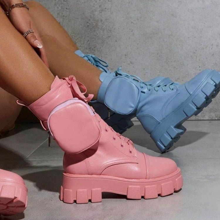 Autumn and Winter Retro Thick - soled Muffin Heel Martin Boots, Size: 41(White) - Mega Discount Store LebanonLebanon