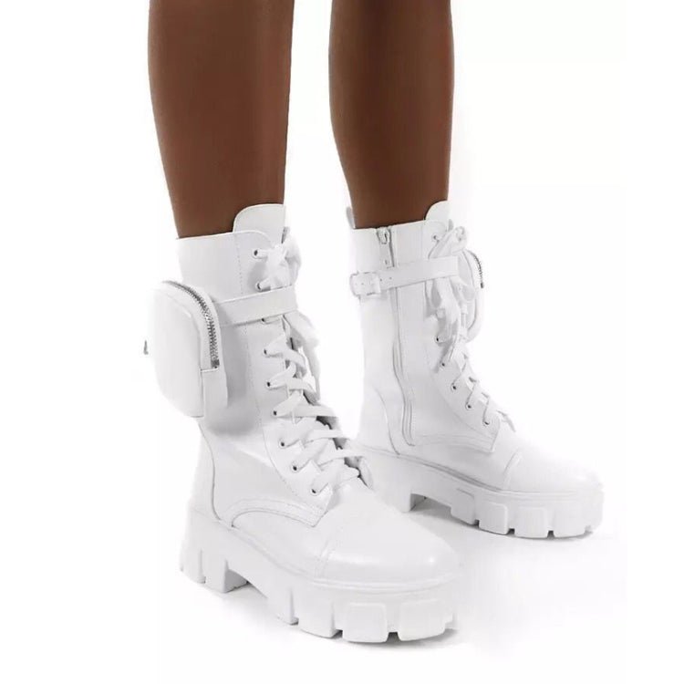 Autumn and Winter Retro Thick - soled Muffin Heel Martin Boots, Size: 41(White) - Mega Discount Store LebanonLebanon
