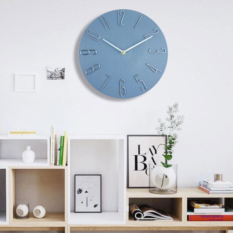 BEI WRH 12 Inch Frameless Minimalist Wall Clock Silent Modern Quartz Clock for Living Room, Bedroom, Kitchen, Color: Blue Gray - Mega Discount Store LebanonLebanon