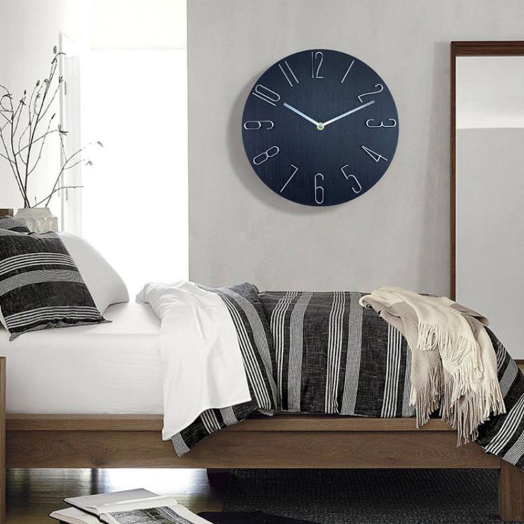 BEI WRH 12 Inch Frameless Minimalist Wall Clock Silent Modern Quartz Clock for Living Room, Bedroom, Kitchen, Color: Blue Gray - Mega Discount Store LebanonLebanon