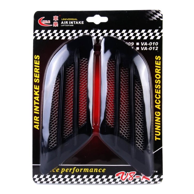 BEI WRH 2 PCS Euro Style Metal Decorative Air Flow Intake Turbo Bonnet Hood Side Vent Grille Cover with Self - adhesive Sticker(Black) - Mega Discount Store LebanonLebanon