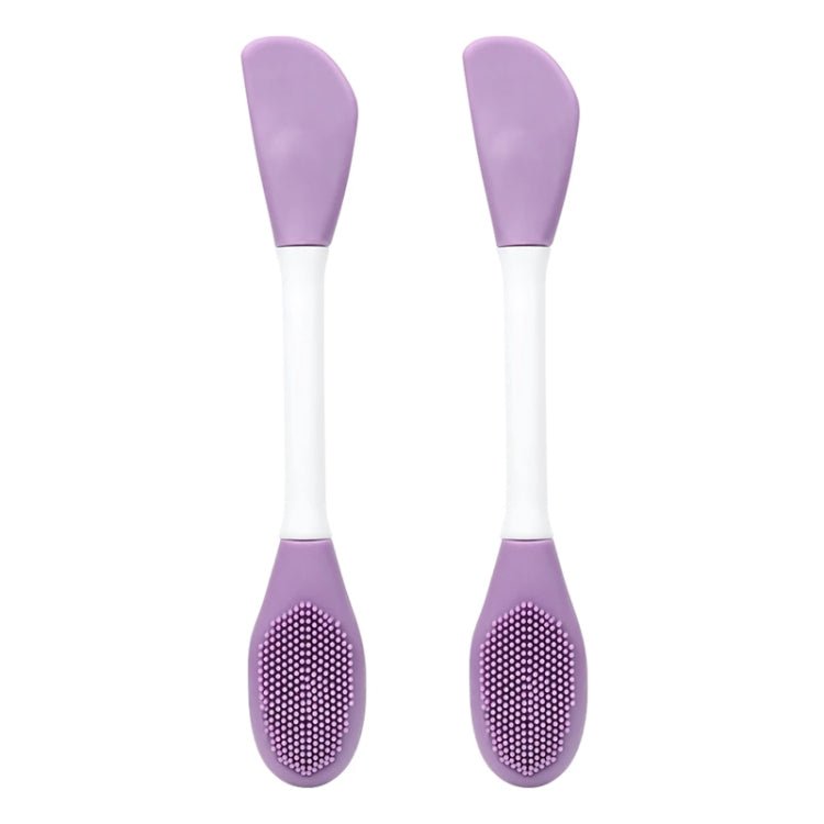 BEI WRH 2pcs Dual Head Silicone Face Mask Brush Face Cleansing Massage Brush Mud Mask Applicator(Purple) - Mega Discount Store LebanonLebanon