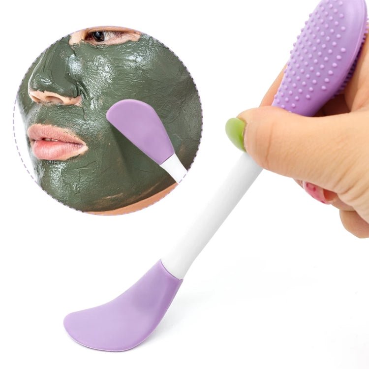 BEI WRH 2pcs Dual Head Silicone Face Mask Brush Face Cleansing Massage Brush Mud Mask Applicator(Purple) - Mega Discount Store LebanonLebanon