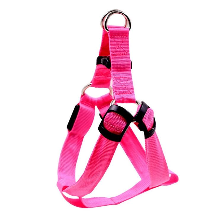 BEI WRH Double Sided LED Light Pet Harness Nylon Cat Dog Chest Strap Leash, Size:M(Pink) - Mega Discount Store LebanonLebanon