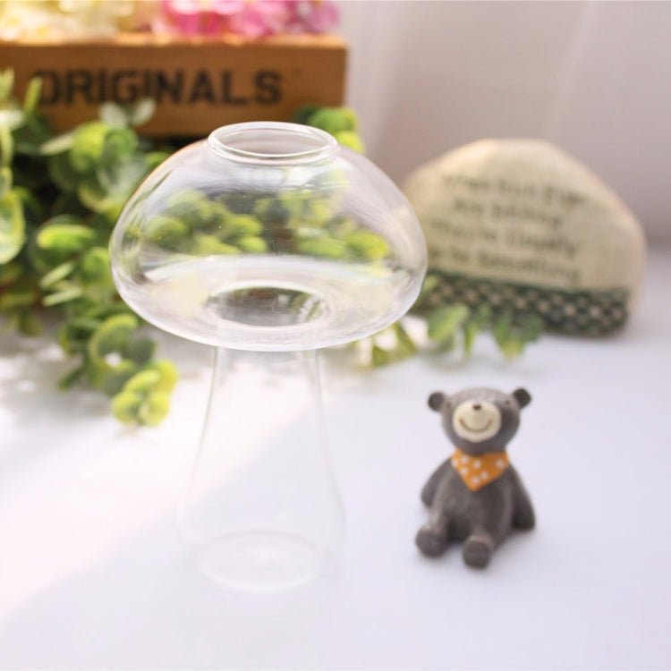 BEI WRH Mushroom Shaped Glass Vase Terrarium Bottle Container Flower Home Table Decoration - Mega Discount Store LebanonLebanon