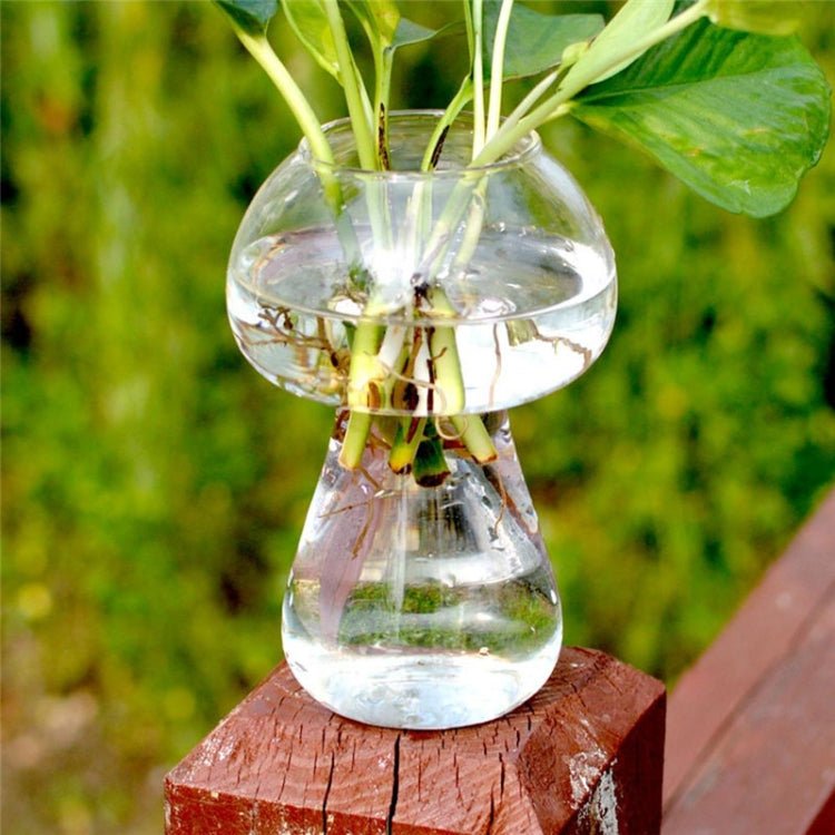 BEI WRH Mushroom Shaped Glass Vase Terrarium Bottle Container Flower Home Table Decoration - Mega Discount Store LebanonLebanon