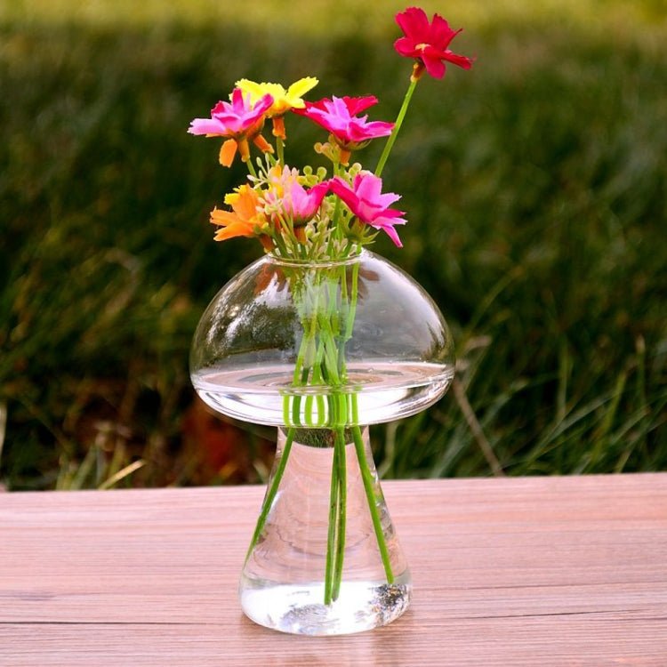 BEI WRH Mushroom Shaped Glass Vase Terrarium Bottle Container Flower Home Table Decoration - Mega Discount Store LebanonLebanon