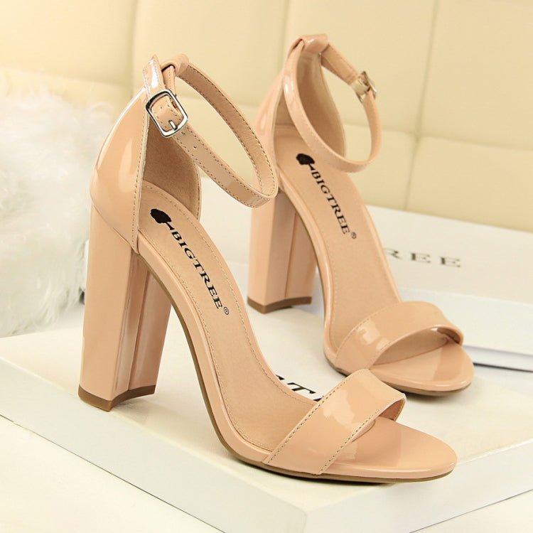 BIGTREE Women Shoes Summer High Heels Simple Chunky Sexy Nightclub Ankle Strap Sandals, Size: 41(Nude) - Mega Discount Store LebanonLebanon