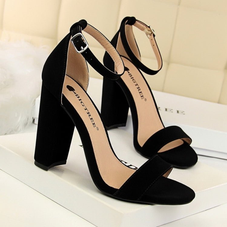 BIGTREE Women Shoes Summer High Heels Simple Chunky Sexy Nightclub Ankle Strap Sandals, Size: 42(Black) - Mega Discount Store LebanonLebanon