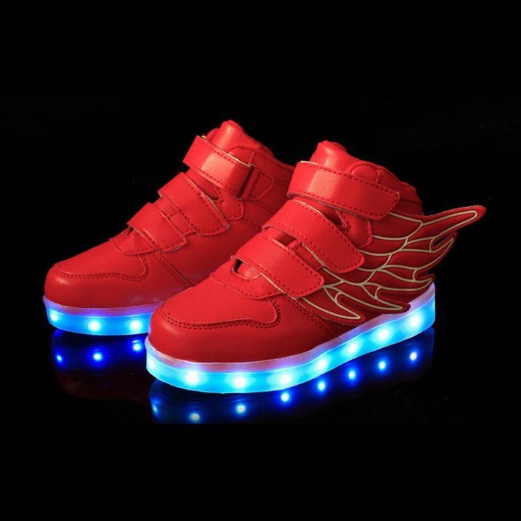 Children Colorful Light Shoes LED Charging Luminous Shoes, Size: 26(Red) - Mega Discount Store LebanonLebanon