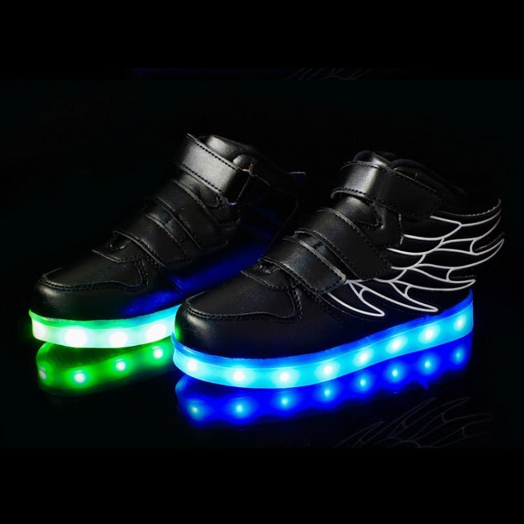 Children Colorful Light Shoes LED Charging Luminous Shoes, Size: 31(Black) - Mega Discount Store LebanonLebanon