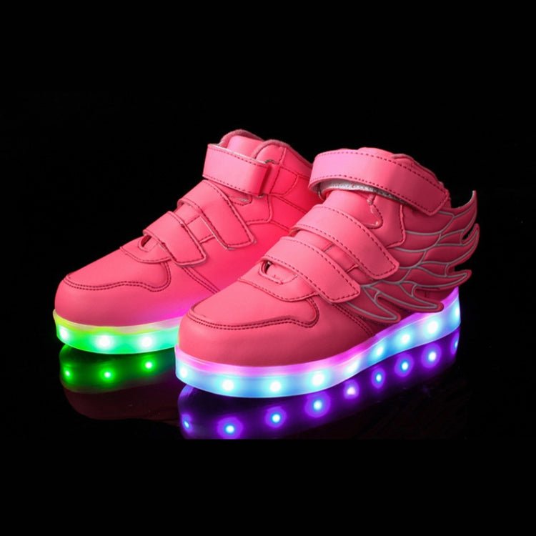 Children Colorful Light Shoes LED Charging Luminous Shoes, Size: 31(Pink) - Mega Discount Store LebanonLebanon