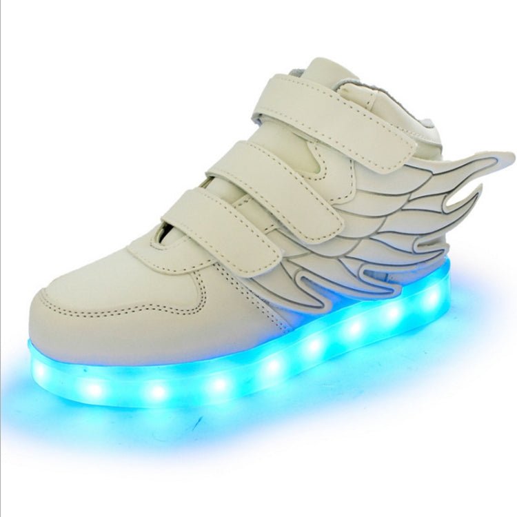 Children Colorful Light Shoes LED Charging Luminous Shoes, Size: 31(White) - Mega Discount Store LebanonLebanon