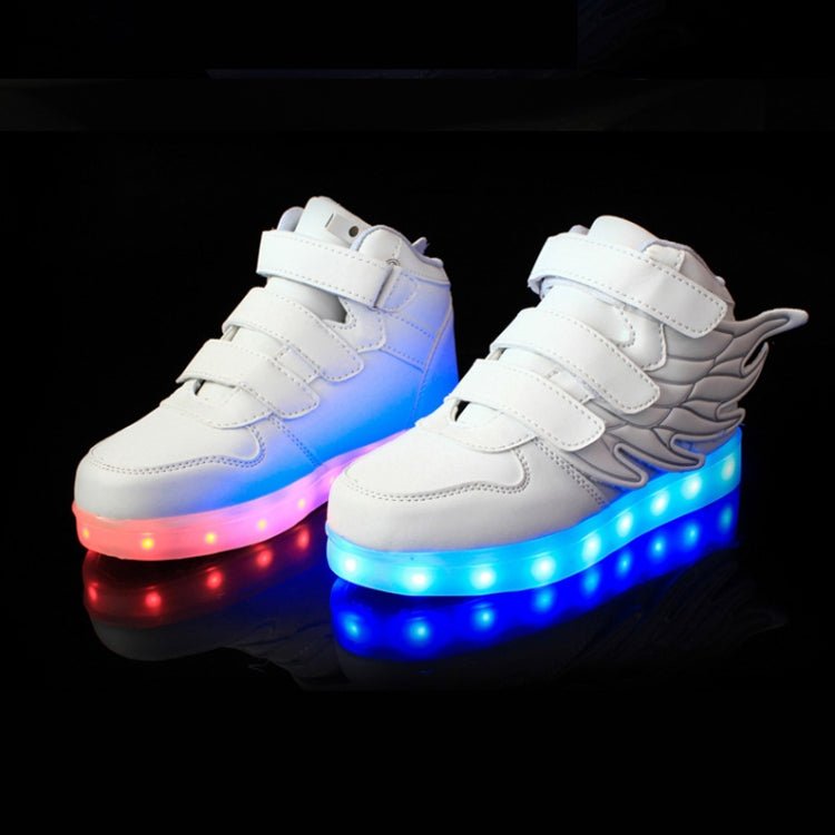 Children Colorful Light Shoes LED Charging Luminous Shoes, Size: 33(White) - Mega Discount Store LebanonLebanon