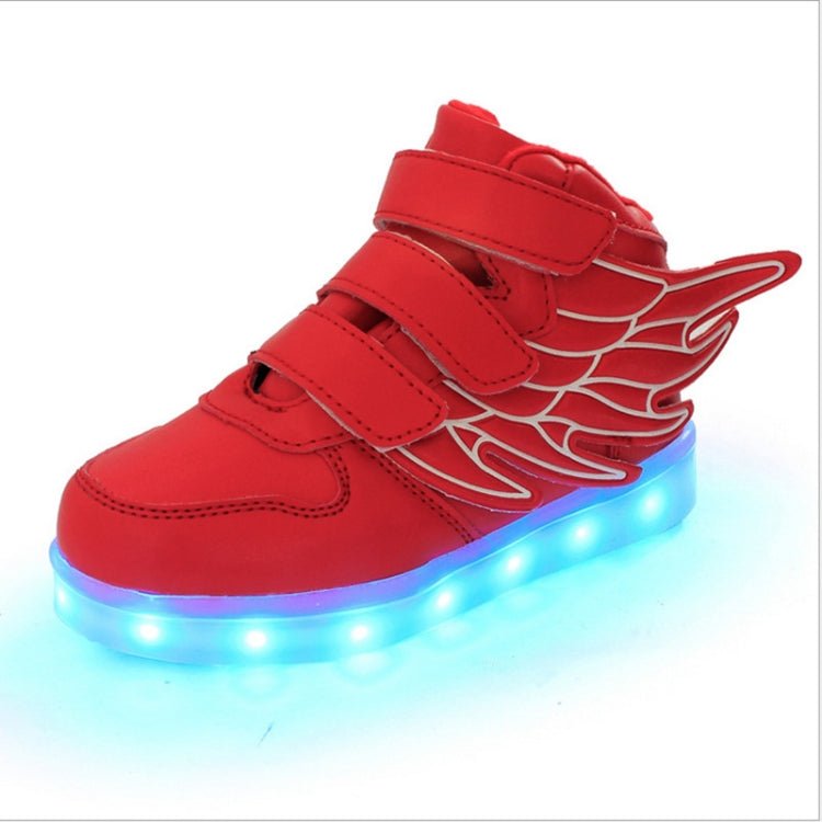 Children Colorful Light Shoes LED Charging Luminous Shoes, Size: 34(Red) - Mega Discount Store LebanonLebanon