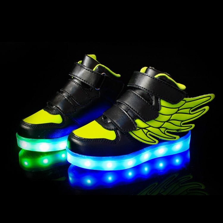 Children Colorful Light Shoes LED Charging Luminous Shoes, Size: 37(Black Green) - Mega Discount Store LebanonLebanon