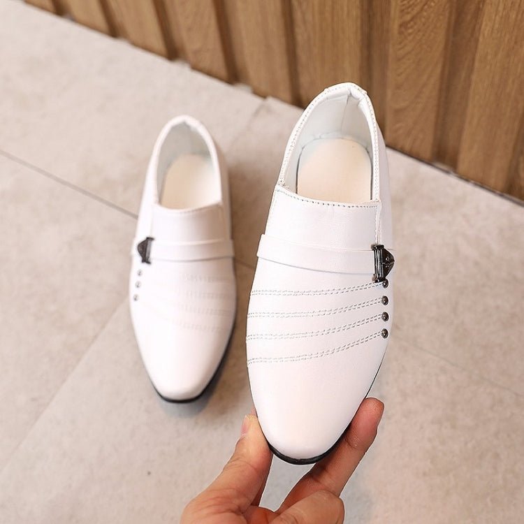 Children Dress Leather Shoes British Style Casual Performance Shoes, Size: 21(White) - Mega Discount Store LebanonLebanon
