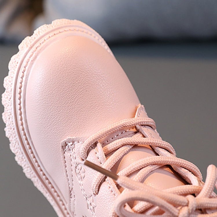 Children Martin Boots Padded Warm Leather Boots Simple Cotton Shoes, Size: 23(Pink) - Mega Discount Store LebanonLebanon