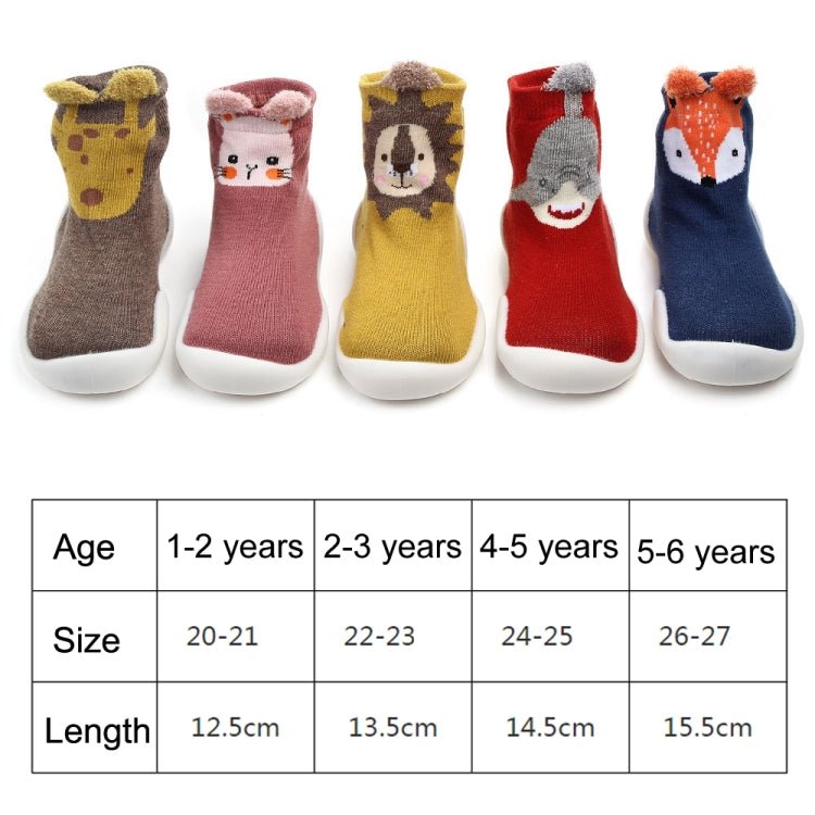 D2201 Children Cartoon Tube Floor Socks Knitted Soft Bottom Baby Shoes Socks, Size: 22 - 23(Pink Rabbit) - Mega Discount Store LebanonLebanon