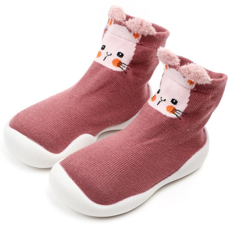 D2201 Children Cartoon Tube Floor Socks Knitted Soft Bottom Baby Shoes Socks, Size: 22 - 23(Pink Rabbit) - Mega Discount Store LebanonLebanon