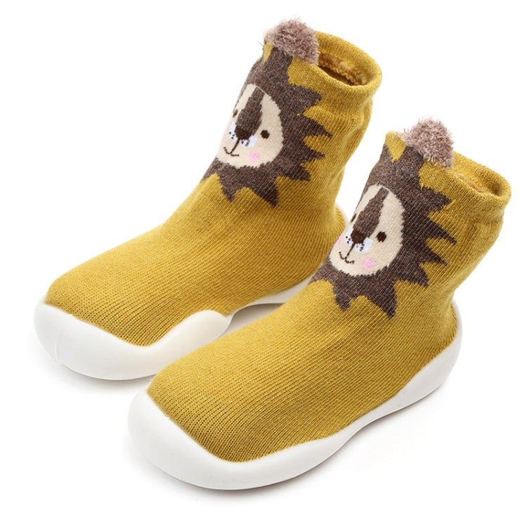 D2201 Children Cartoon Tube Floor Socks Knitted Soft Bottom Baby Shoes Socks, Size: 22 - 23(Yellow Lion) - Mega Discount Store LebanonLebanon