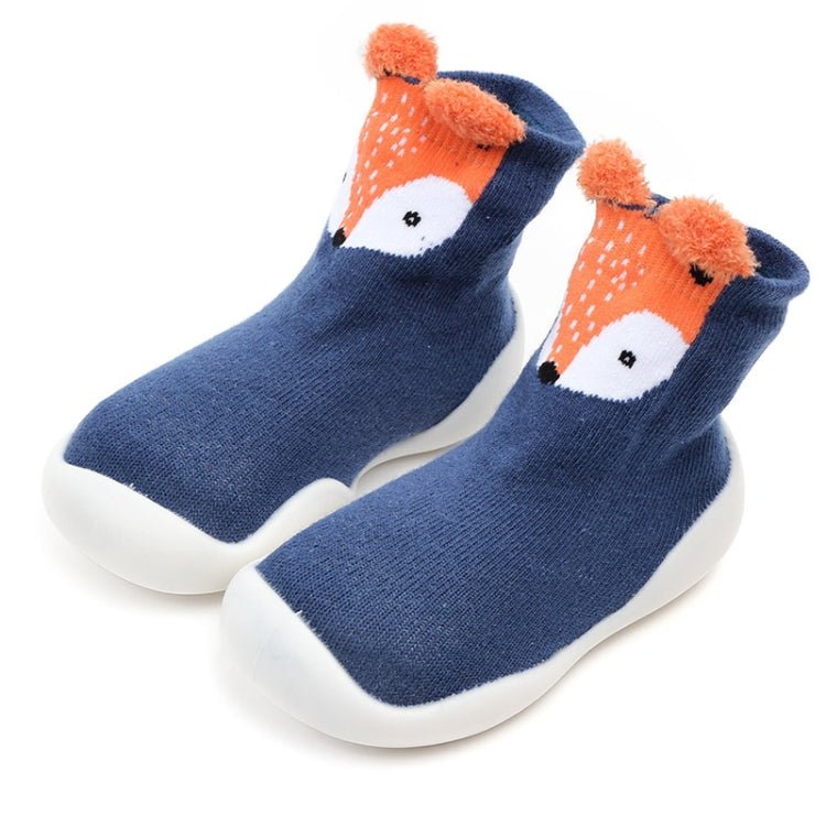 D2201 Children Cartoon Tube Floor Socks Knitted Soft Bottom Baby Shoes Socks, Size: 24 - 25(Blue Fox) - Mega Discount Store LebanonLebanon