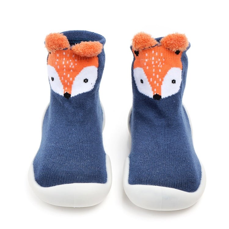 D2201 Children Cartoon Tube Floor Socks Knitted Soft Bottom Baby Shoes Socks, Size: 24 - 25(Blue Fox) - Mega Discount Store LebanonLebanon