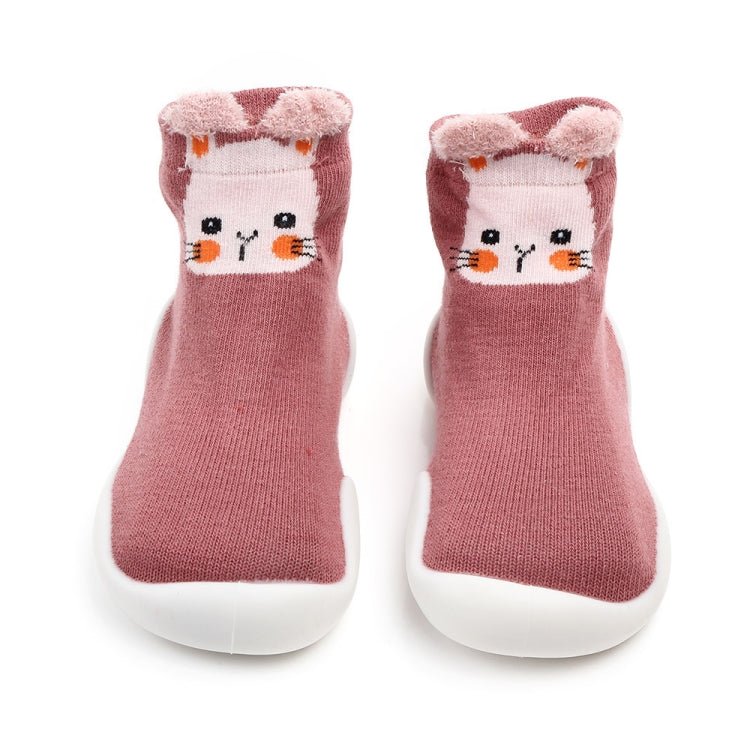 D2201 Children Cartoon Tube Floor Socks Knitted Soft Bottom Baby Shoes Socks, Size: 24 - 25(Pink Rabbit) - Mega Discount Store LebanonLebanon