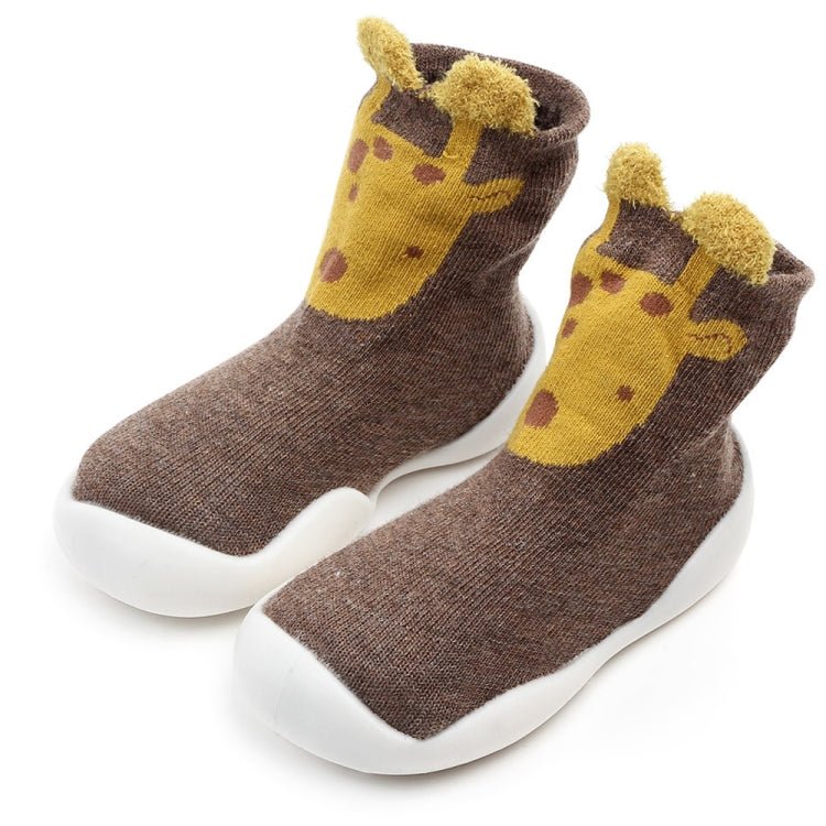 D2201 Children Cartoon Tube Floor Socks Knitted Soft Bottom Baby Shoes Socks, Size: 26 - 27(Brown Deer) - Mega Discount Store LebanonLebanon