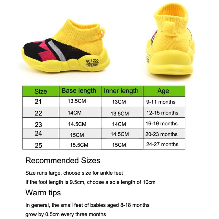 D2232 Breathable Baby Walking Shoes Fly Woven Mesh Children Casual Shoes, Size: 25(Yellow) - Mega Discount Store LebanonLebanon
