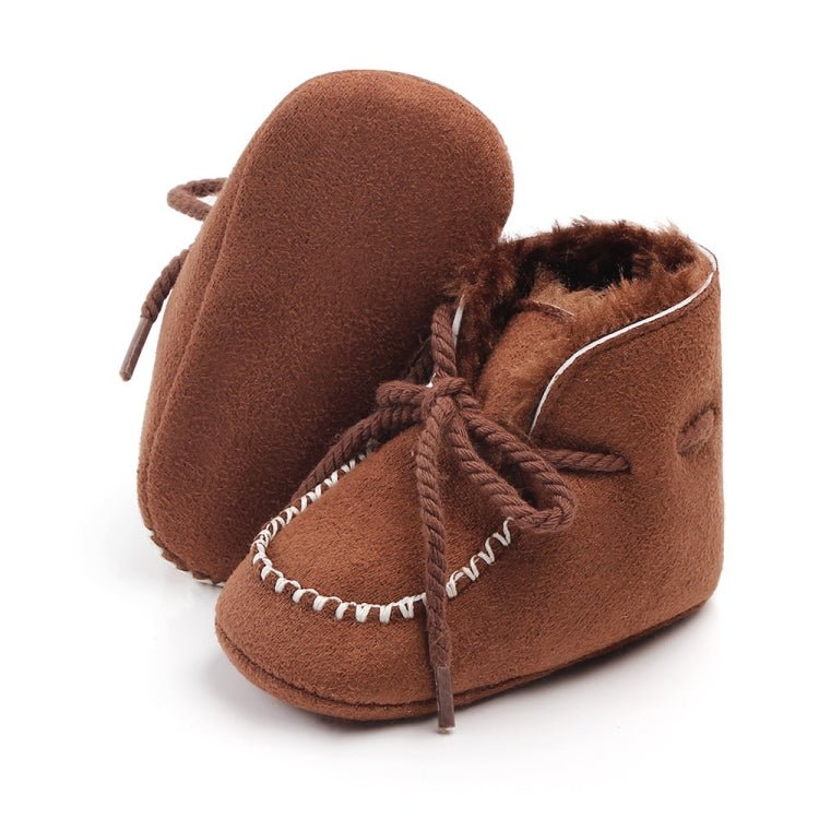 D2245 Winter Warm Baby Cotton Boots Plus Velvet Thickened Baby Walking Shoes, Size: 11cm(Brown) - Mega Discount Store LebanonLebanon