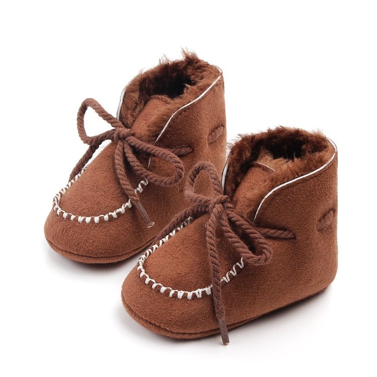D2245 Winter Warm Baby Cotton Boots Plus Velvet Thickened Baby Walking Shoes, Size: 11cm(Brown) - Mega Discount Store LebanonLebanon