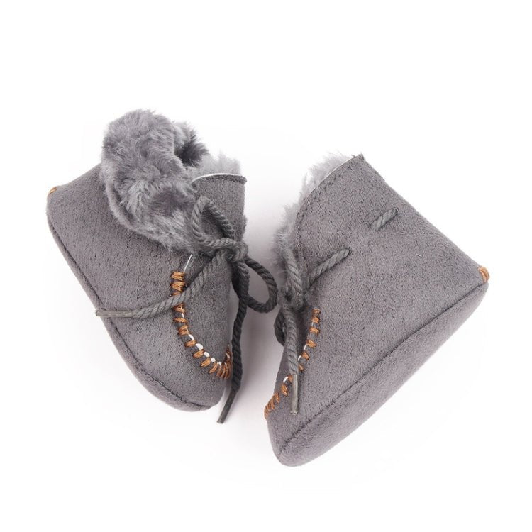 D2245 Winter Warm Baby Cotton Boots Plus Velvet Thickened Baby Walking Shoes, Size: 11cm(Grey) - Mega Discount Store LebanonLebanon
