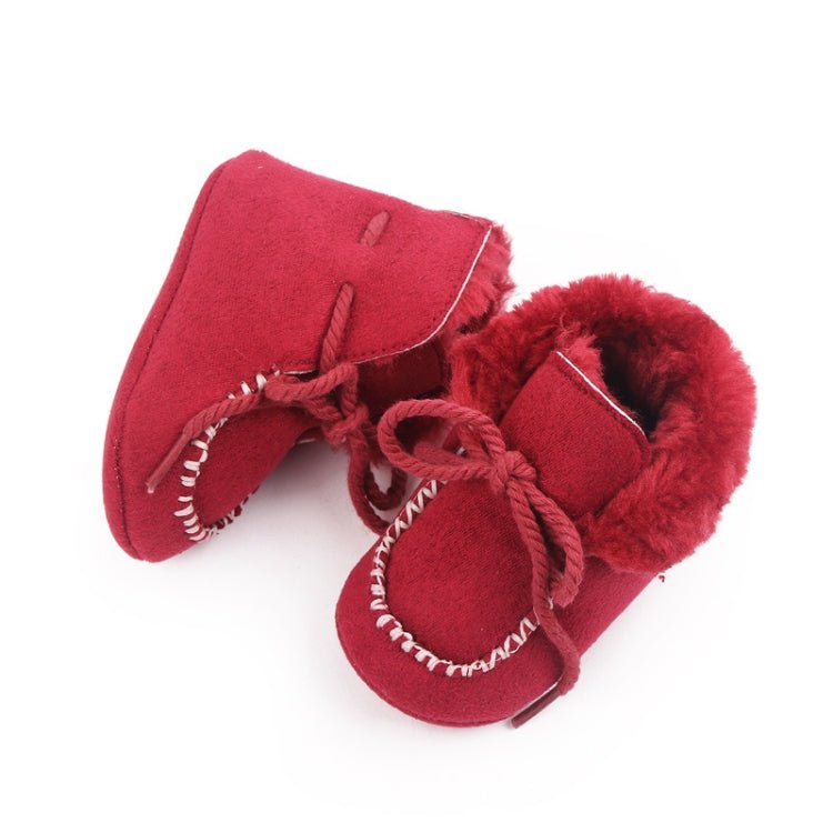 D2245 Winter Warm Baby Cotton Boots Plus Velvet Thickened Baby Walking Shoes, Size: 11cm(Red) - Mega Discount Store LebanonLebanon