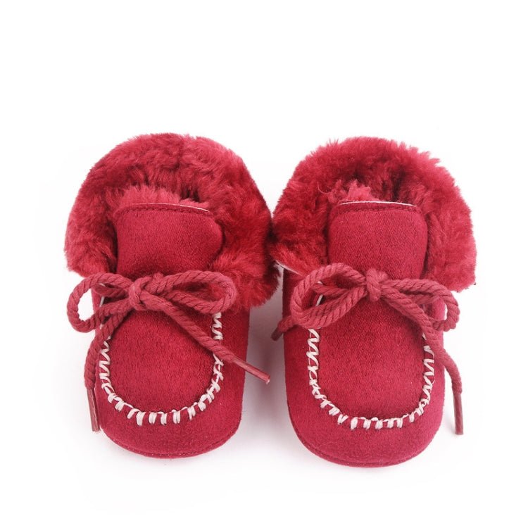 D2245 Winter Warm Baby Cotton Boots Plus Velvet Thickened Baby Walking Shoes, Size: 11cm(Red) - Mega Discount Store LebanonLebanon