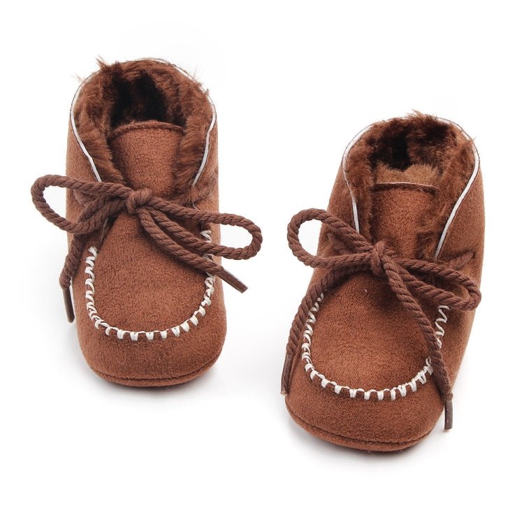 D2245 Winter Warm Baby Cotton Boots Plus Velvet Thickened Baby Walking Shoes, Size: 12cm(Brown) - Mega Discount Store LebanonLebanon