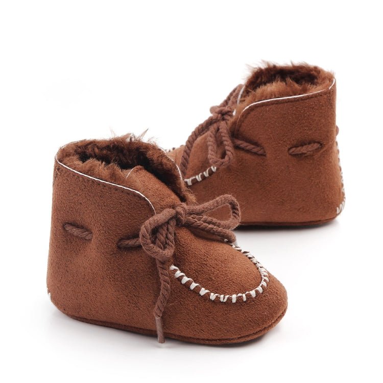 D2245 Winter Warm Baby Cotton Boots Plus Velvet Thickened Baby Walking Shoes, Size: 12cm(Brown) - Mega Discount Store LebanonLebanon