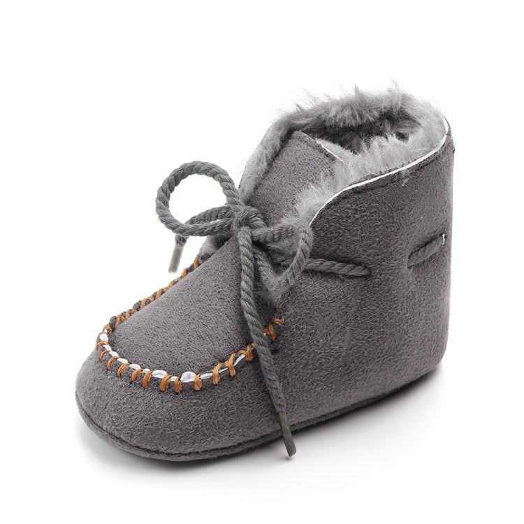 D2245 Winter Warm Baby Cotton Boots Plus Velvet Thickened Baby Walking Shoes, Size: 12cm(Grey) - Mega Discount Store LebanonLebanon