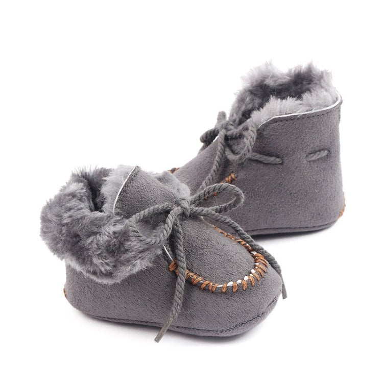 D2245 Winter Warm Baby Cotton Boots Plus Velvet Thickened Baby Walking Shoes, Size: 12cm(Grey) - Mega Discount Store LebanonLebanon