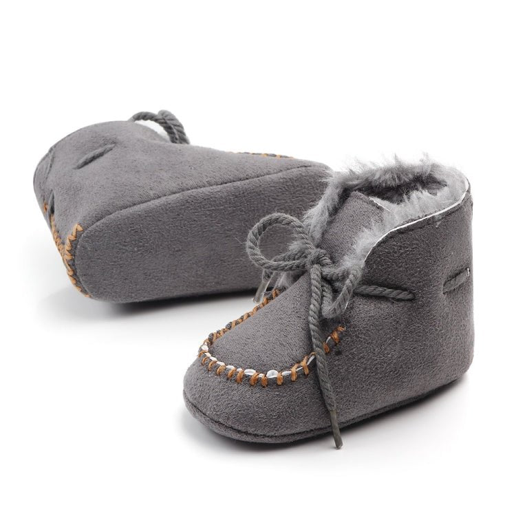 D2245 Winter Warm Baby Cotton Boots Plus Velvet Thickened Baby Walking Shoes, Size: 12cm(Grey) - Mega Discount Store LebanonLebanon