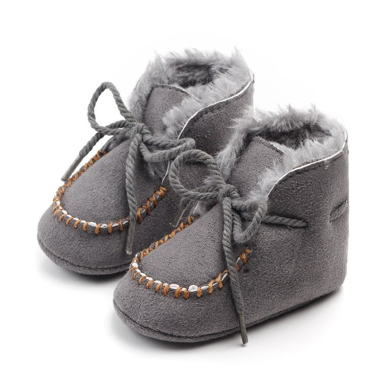 D2245 Winter Warm Baby Cotton Boots Plus Velvet Thickened Baby Walking Shoes, Size: 12cm(Grey) - Mega Discount Store LebanonLebanon