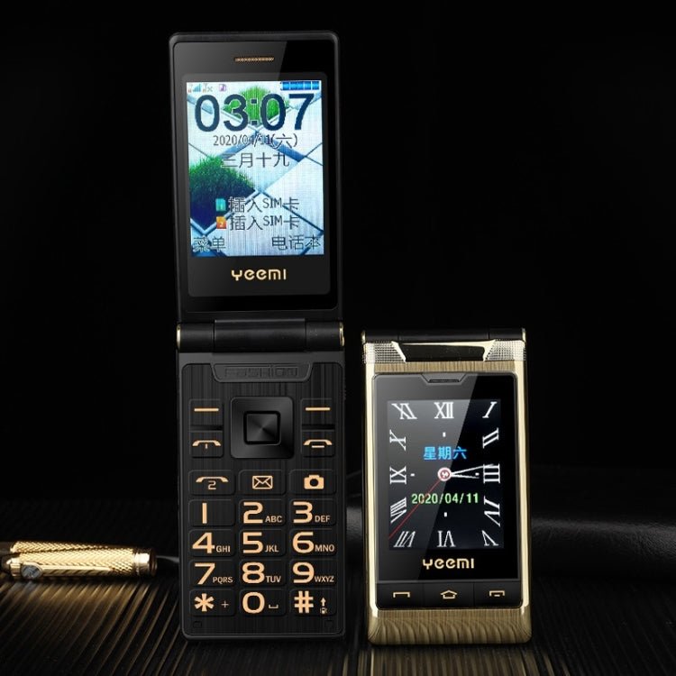 Dual - screen Flip Phone, 2.8 inch + 2.4 inch, 5900mAh Battery, Support FM, SOS, GSM, Family Number, Big Keys, Dual SIM(Gun Metal) - Mega Discount Store LebanonLebanon