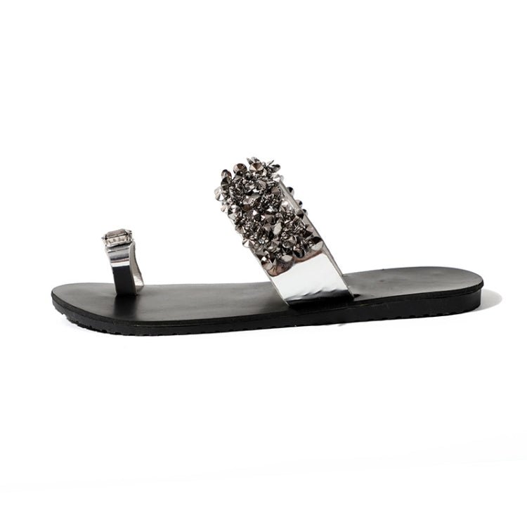 Flat Bottom Pin Rhinestone Sequins Sandals, Shoe Size:40(Silver) - Mega Discount Store LebanonLebanon