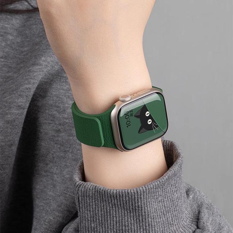 For Apple Watch 38 / 40 / 41 / S10 42mm xDfind Litchi Texture Magnetic Silicone Watch Band(Black) - Mega Discount Store LebanonLebanon