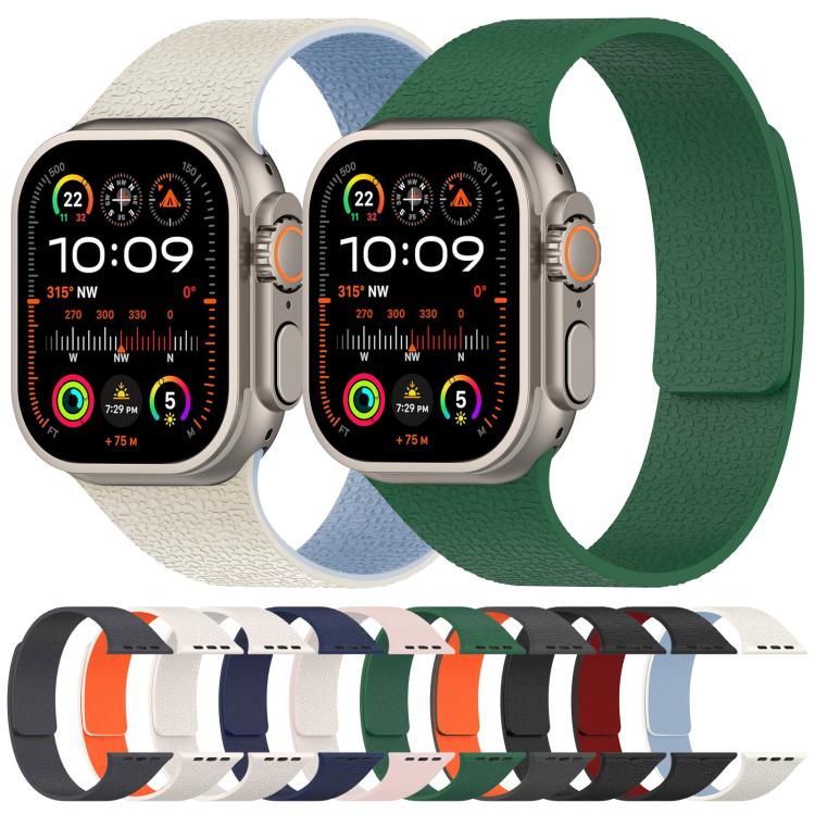 For Apple Watch 38 / 40 / 41 / S10 42mm xDfind Litchi Texture Magnetic Silicone Watch Band(Black) - Mega Discount Store LebanonLebanon