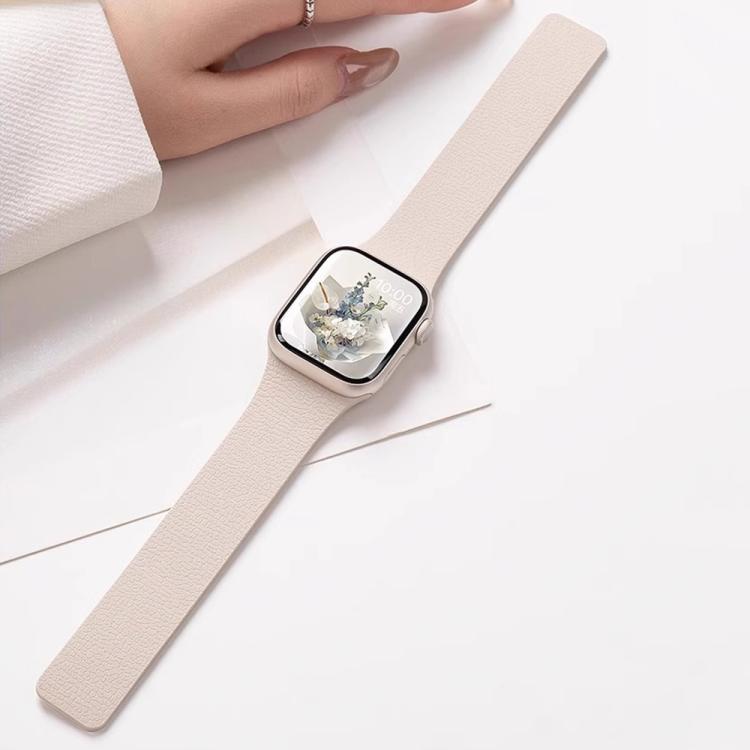 For Apple Watch 38 / 40 / 41 / S10 42mm xDfind Litchi Texture Magnetic Silicone Watch Band(Pink Sstarlight) - Mega Discount Store LebanonLebanon